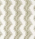 Scrolling Fern Frond - Moss - Ivory Linen