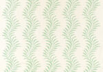 Scrolling Fern Frond - Leaf Green - Ivory Linen
