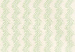 Scrolling Fern Silhouette - Leaf Green - Ivory Linen