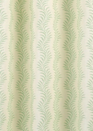 Scrolling Fern Silhouette - Leaf Green - Ivory Linen: lifestyle
