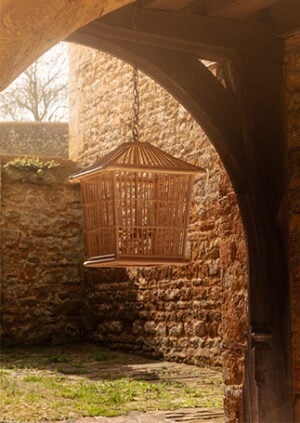 The Rattan Aviary Lantern: lifestyle