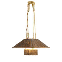 The Rattan Etienne Hanging Light - With Rope gallery