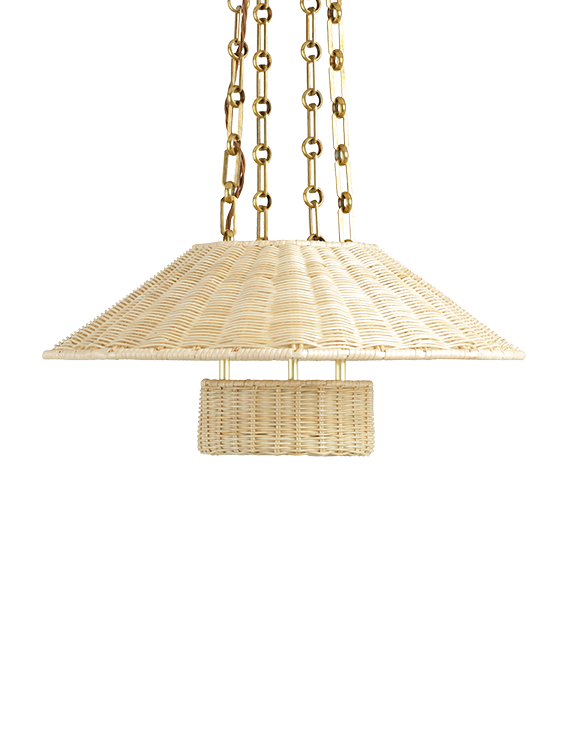 The Rattan Etienne Hanging Light - With Chain