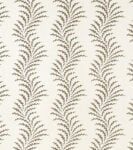 Scrolling Fern Frond - Chestnut - Ivory Linen