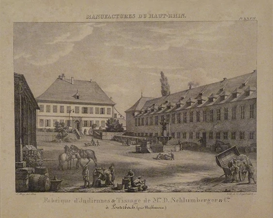 Fabrique d'Indiennes et tissage de Mrs. Schlumberger et Cie, à Louterbach (prés Mulhousen)