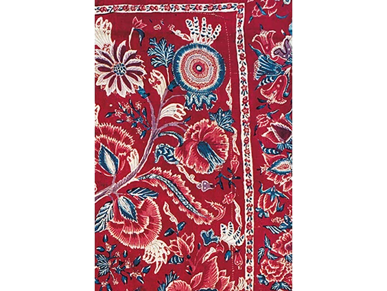 Detail of a chintz hanging made in Coastal Southeast India, 18th century