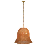 David Netto - The Rattan Big Bad Kitty Hanging Light - With Chain gallery