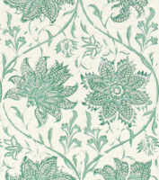 Palampore Blossom - Emerald - Ivory Linen