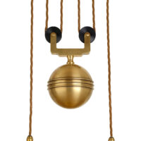 The Double Rise And Fall Ceiling Light - With Rattan Drum Shade And Diffuser gallery