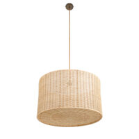 The Rattan Drum Hanging Light - With Diffuser gallery