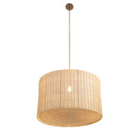 The Rattan Drum Hanging Light - With Diffuser gallery