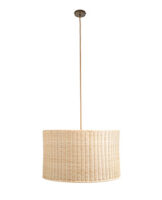 The Rattan Drum Hanging Light - With Diffuser