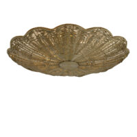 The Rattan Scallop Flush Ceiling Light - Large gallery