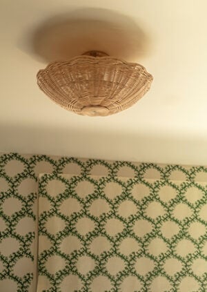 The Rattan Scallop Flush Ceiling Light - Small: lifestyle